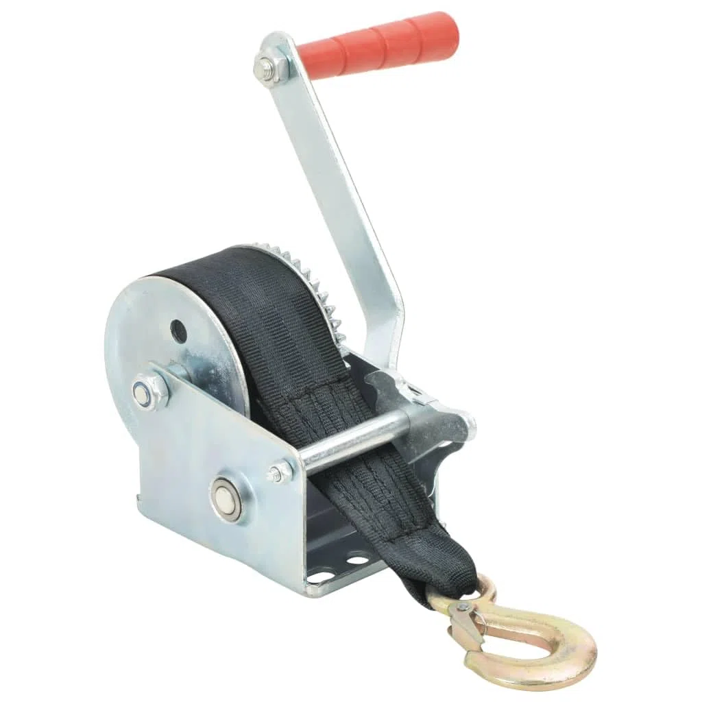 vidaXL Cabestrante Manual con Correa Capacidad de Carga 360kg Manipulación Materiales Construcción Obras Izado y Subidas Objetos Grandes Pesados