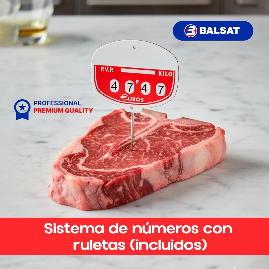 BALSAT | Portaprecios Para Tienda | Portaprecios Ajustable Y Funcional | Porta Precios Versátil Para Charcuteria Y Carniceria | Porta Precios Profesionales Para Organización | 12 Unidades