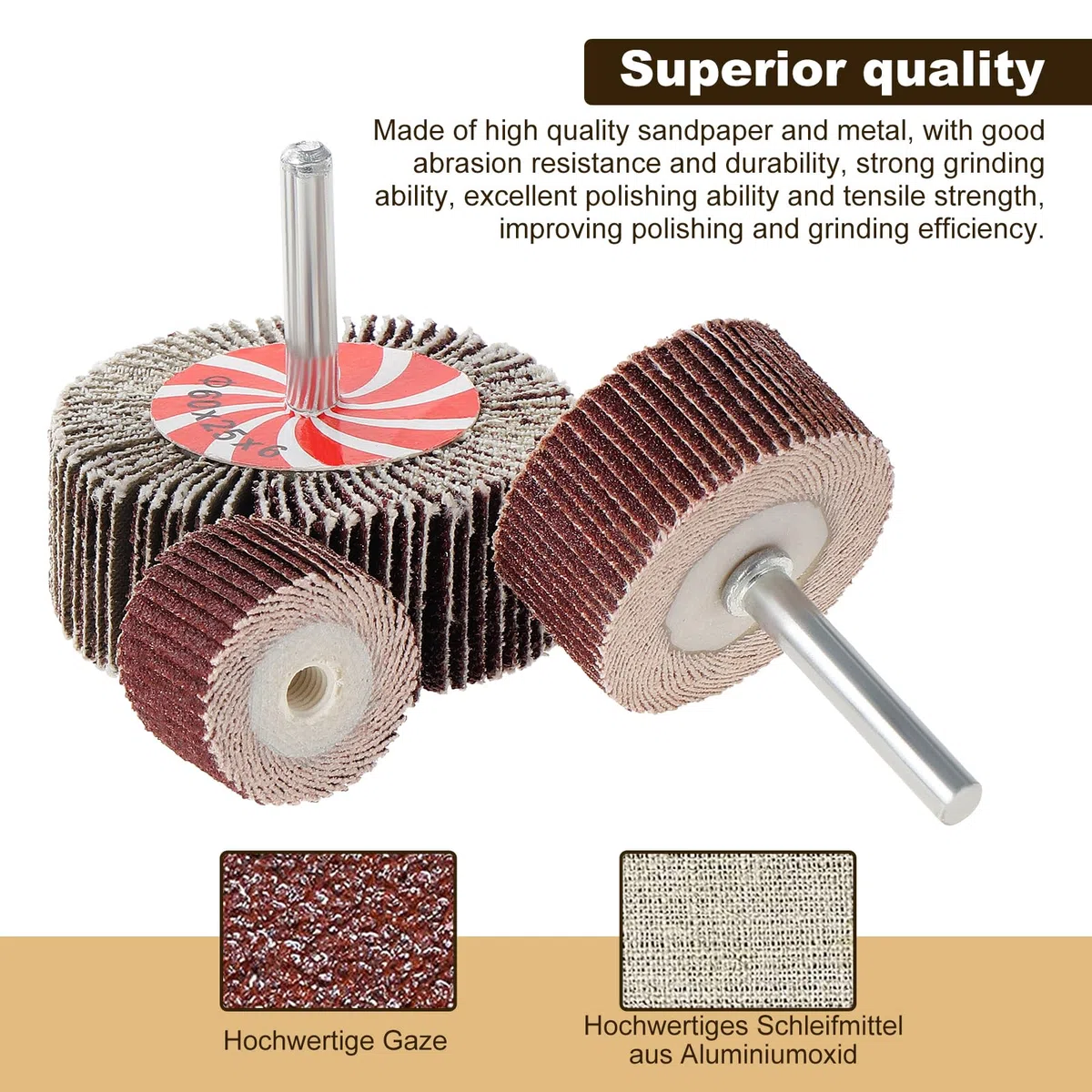 HSEAMALL 22 unidades de lijadora de láminas, accesorio de lijado para taladro de 1/4 pulgadas Shank Sanding Paper Polishing Wheel for Drill Rotary Tool