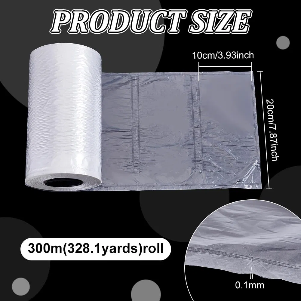BENECREAT Rollo de película de cojín de aire, almohadas de aire para envío, material de embalaje de celofán inflable, relleno de bolso, 300 m x 20 cm