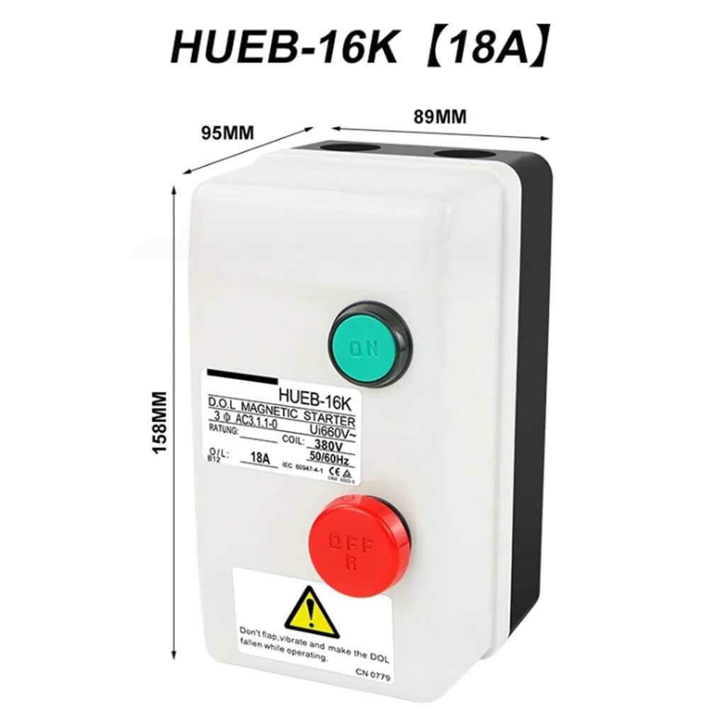 Arrancador de motor eléctrico magnético trifásico 380v con protección contra sobrecarga IP55 impermeable para control de compresor y motor (12518A)
