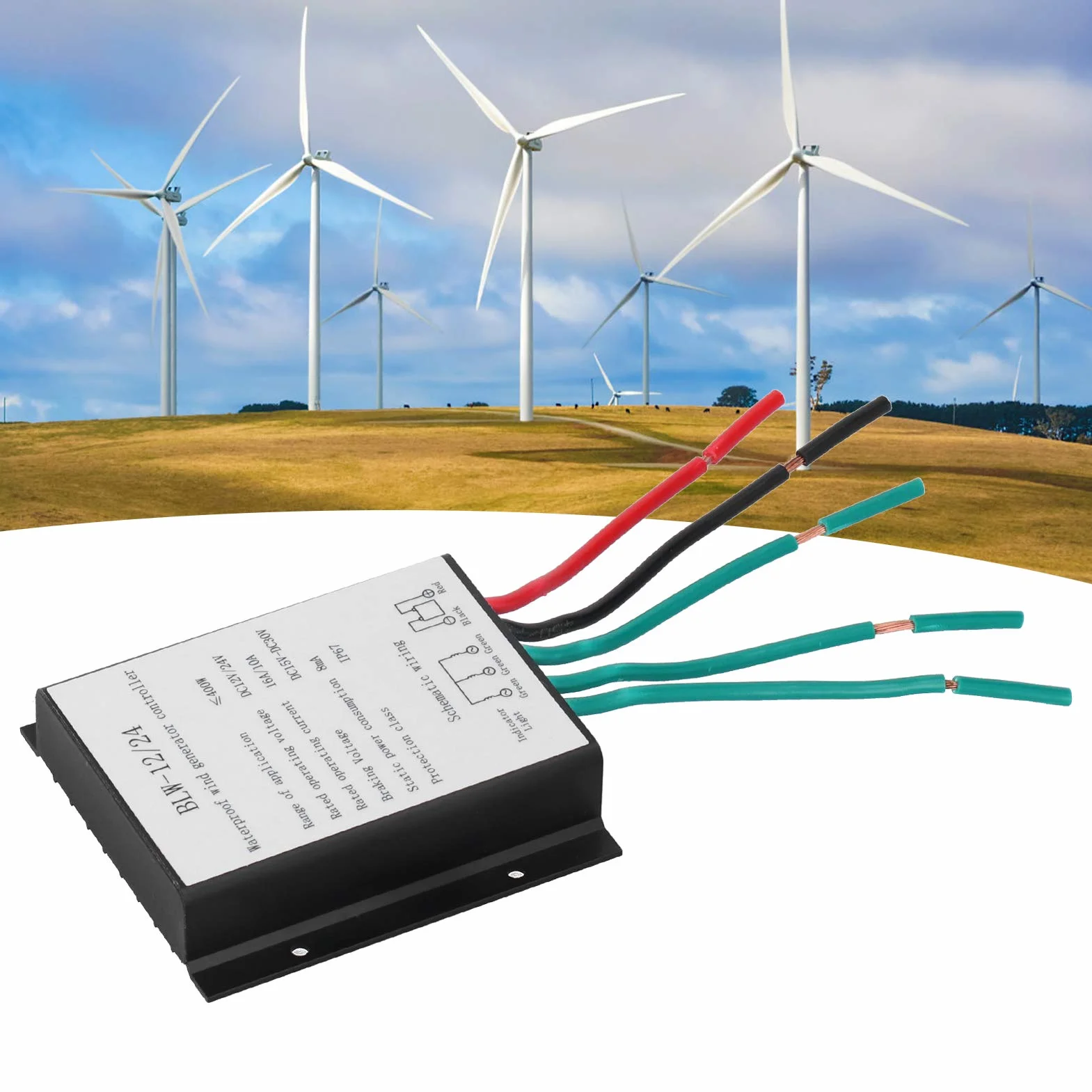 Eujgoov Generador de Viento 400W Aleación de Aluminio Turbina de Viento Regulador de Carga Controlador de Batería Accesorios