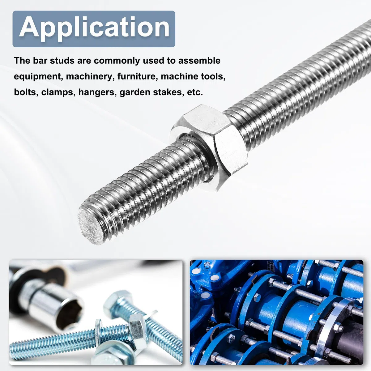 QUARKZMAN M14 x 250mm Varilla Roscada Completa, 2mm Paso Perno Roscado de Tornillo de Acero Inoxidable Barra de Rosca a la Derecha para Industrial Máquinas Herramienta de Precisión, 2pcs