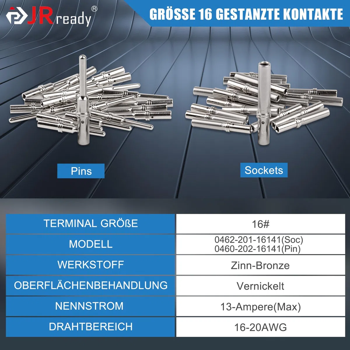 JRready Conector Deutsch 3 Pines 6 Sets Gris IP68 Impermeable DT Conector con Tamaño 16 Terminal Deutsch Calibre de Cable 16-20 AWG para Moto Scooter Coche Camión Barcos