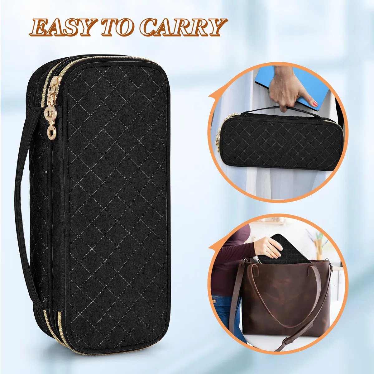 Damero Estuche para Estetoscopio de Doble capa compatible con el Estetoscopio Littmann/ADC/Omron de 3M, Estuche de Transporte para Estetoscopio Bolsa de Viaje para Accesorios de Enfermera, Negro