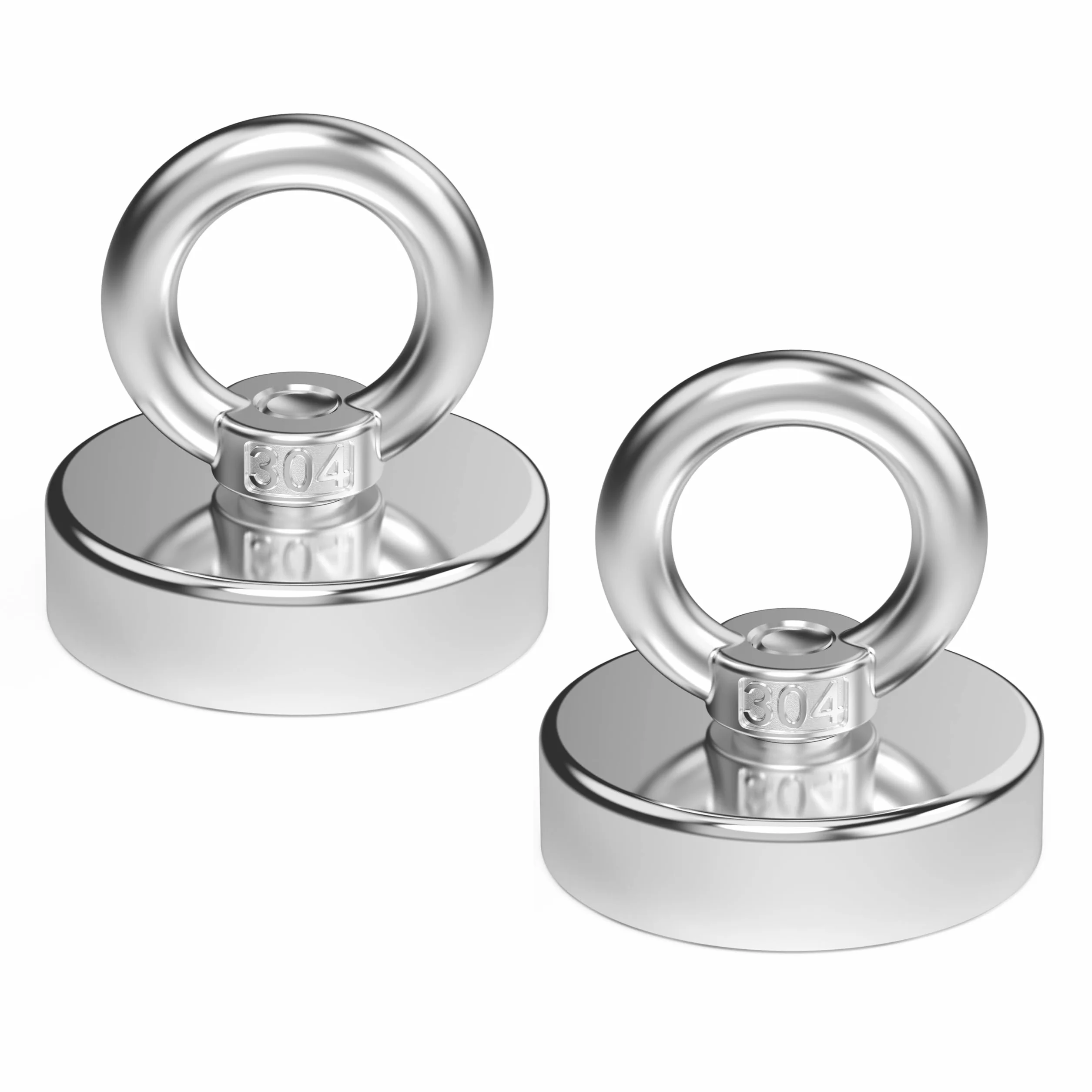 Magnetpro 2 potentes imanes de 110 kg de fuerza de tracción, imanes de neodimio de alto rendimiento, de tierras raras con tornillo de anillo, diámetro