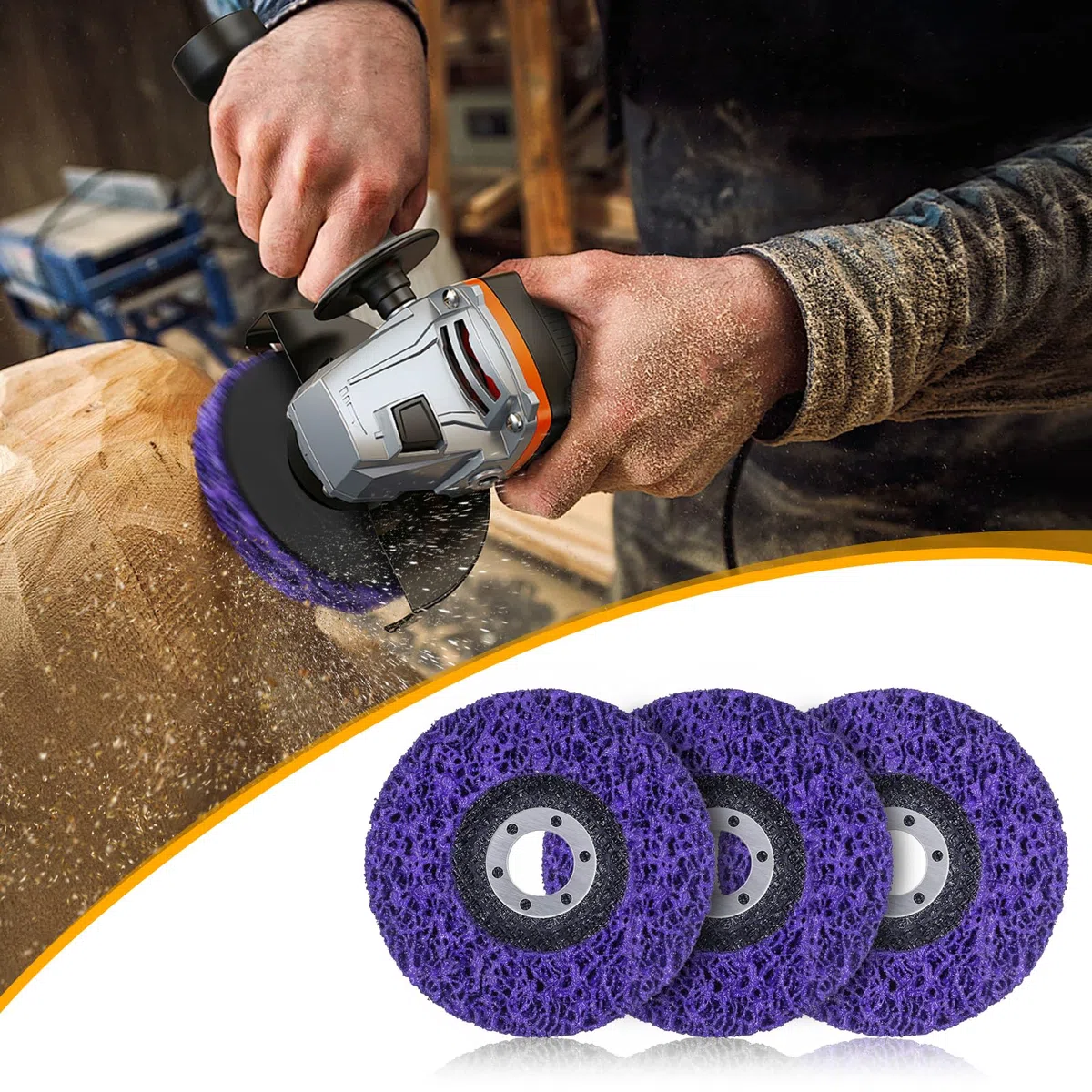 5 Piezas Discos de Limpieza, 125 mm Discos de Limpieza para Amoladora Angular, CSD disco para Amoladora Angular para Eliminación Oxido Pintura Descamación (Violet)