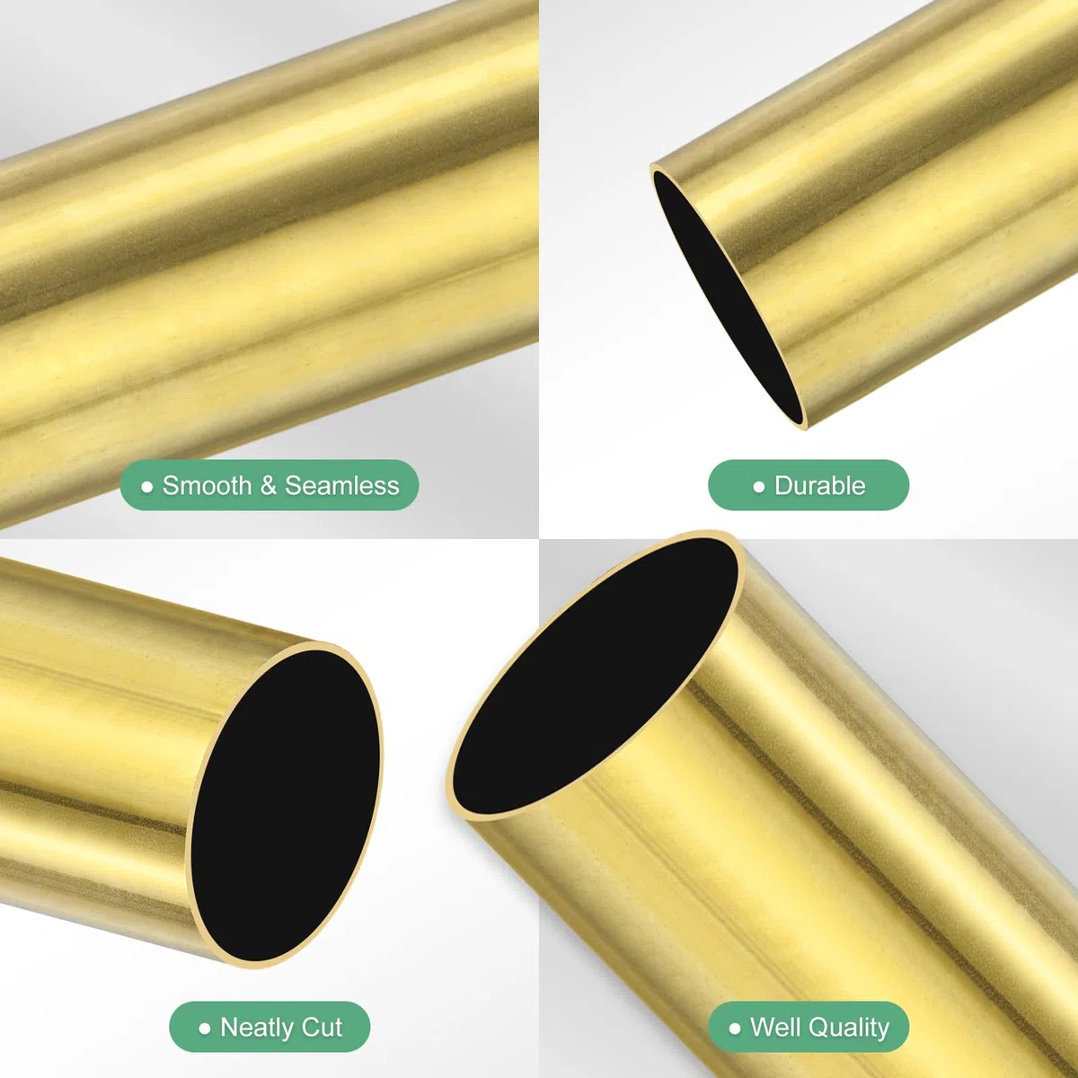 M METERXITY 30 Piezas De Tubo Redondo De Latón De 30 Mm, 10 Mm De Diámetro Exterior Y 0.5 Mm De Grosor De Pared, Tubo Corto De Latón Sin Costura Para Manualidades [0.39x0.02x1.18 PULG]