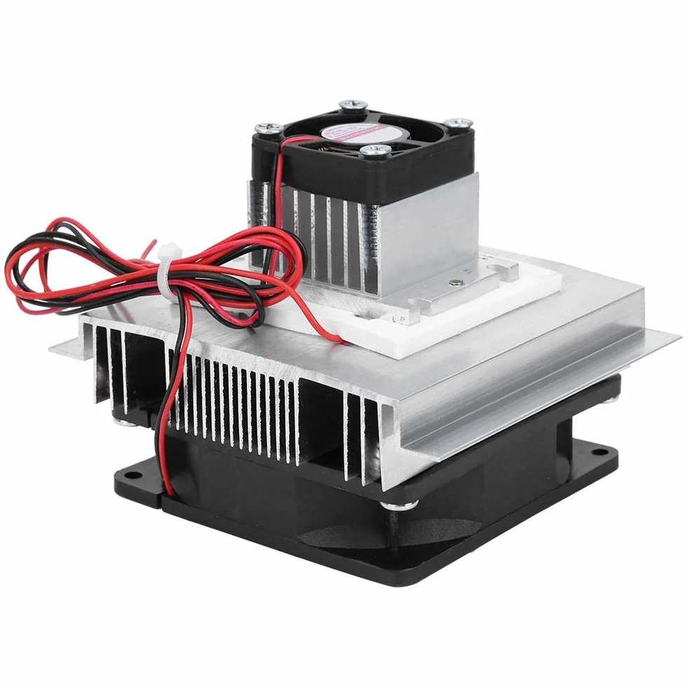 Módulo Enfriador de Refrigeración Termoeléctrico Peltier 60W XD-35 de Refrigeración por aire Disipador Térmico Kit de Bricolaje para de Espacios Pequeños(With Cold End Fan)