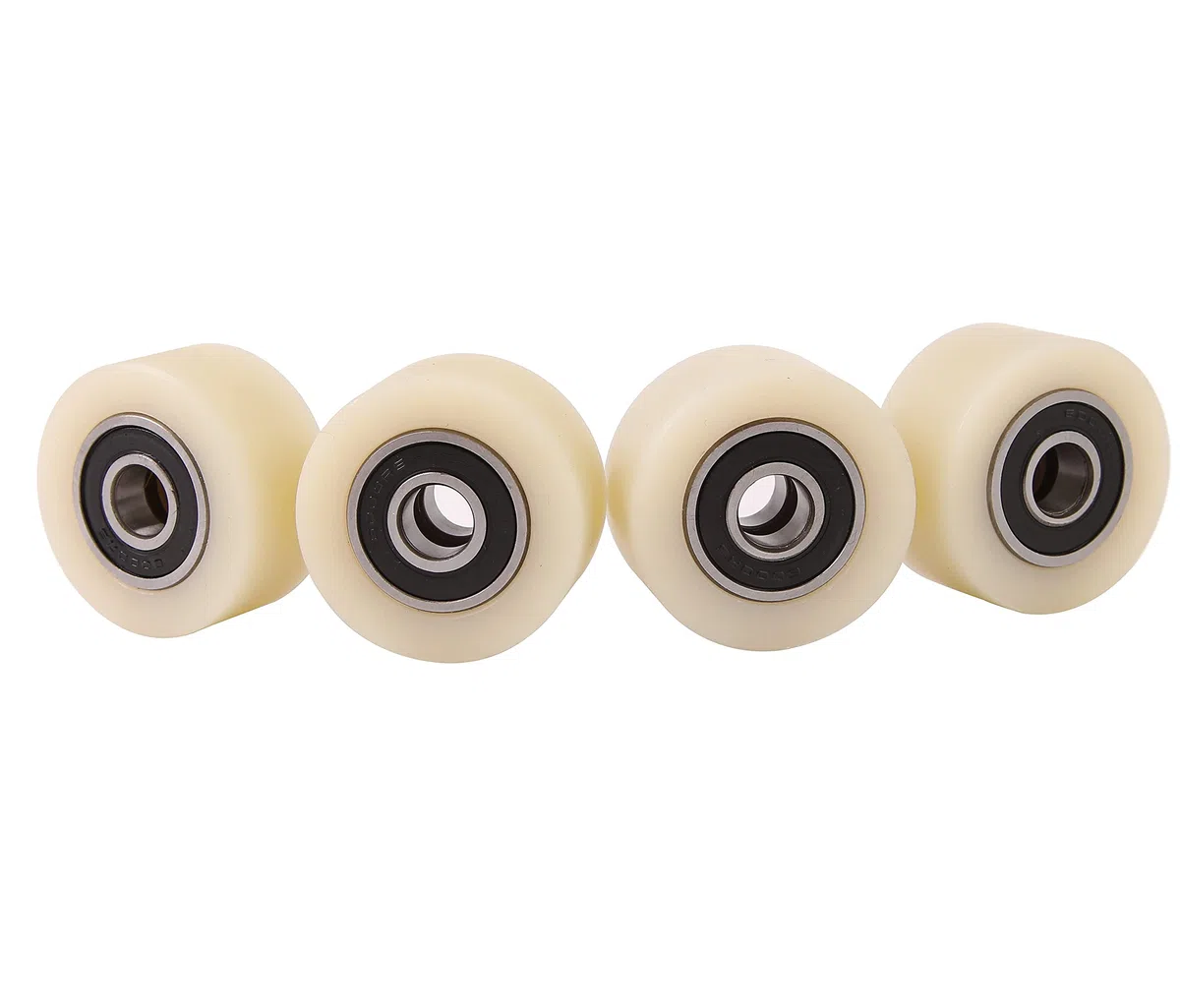 Juego de 4 ruedas con rodamiento de bolas – Ruedas de nailon para transpaletas – Ruedas elevadoras – Diámetro de 40 mm, ancho 20 mm, rodamiento 10 mm