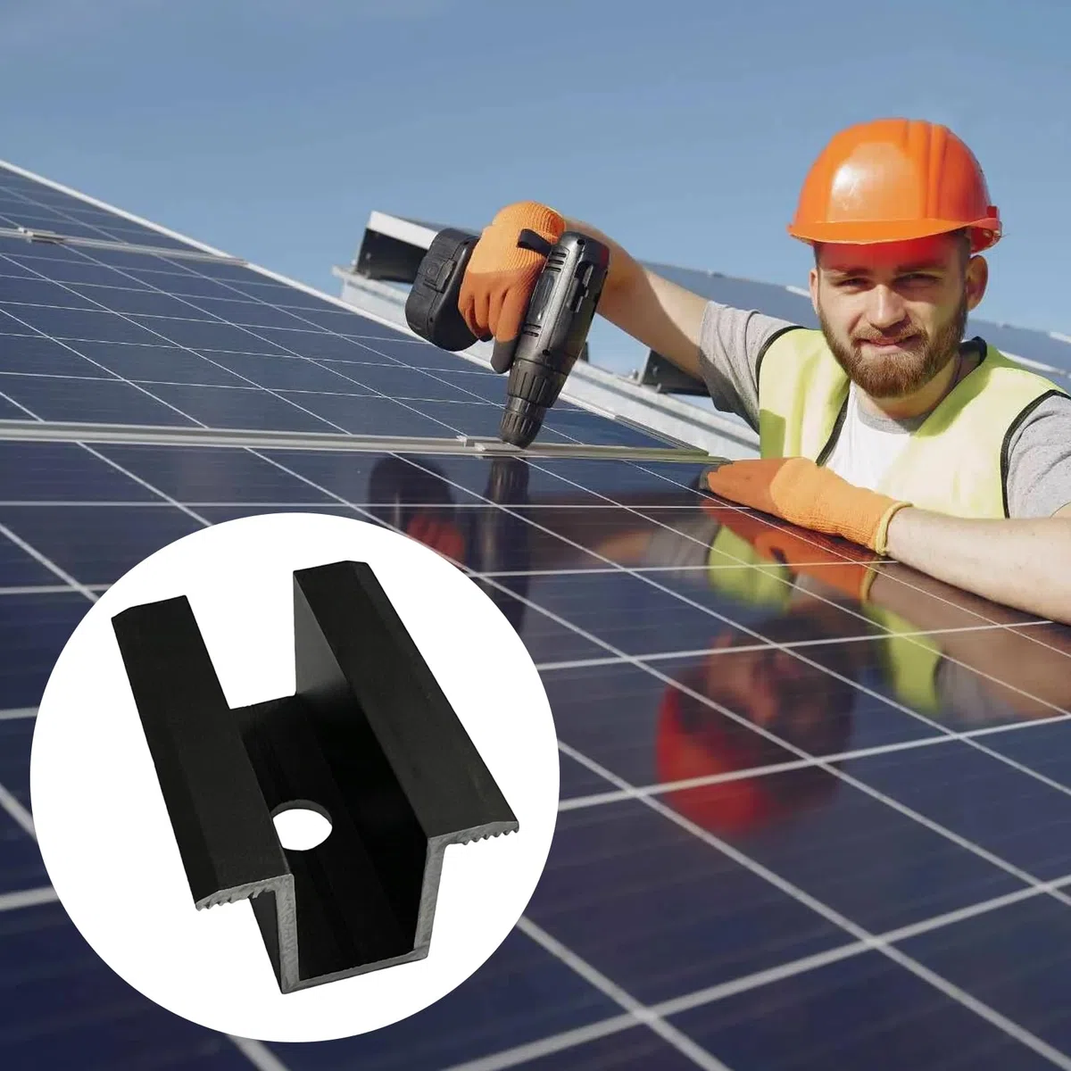 Abrazadera Central Para Panel Solar,20 Piezas Abrazadera Central Solar,Abrazadera Central Para Módulos,Abrazaderas Centrales Para Módulos Solares Para Módulos De 25 A 405MM,Negro