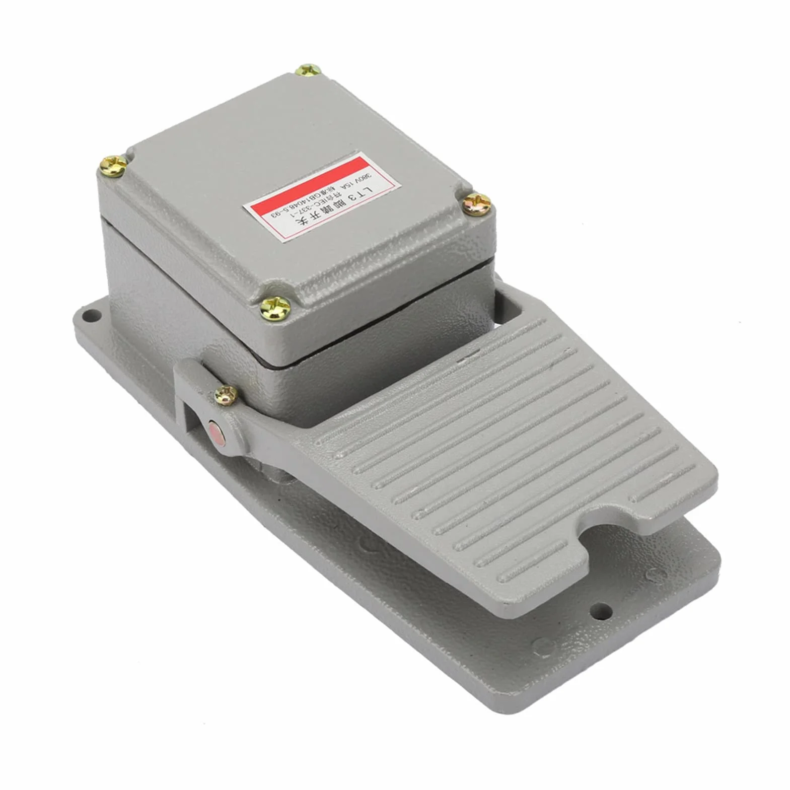 Interruptor de Pie Eléctrico con Pedal de Aluminio IP62, Contactos de Plata LT3, para Uso Industrial y Doméstico