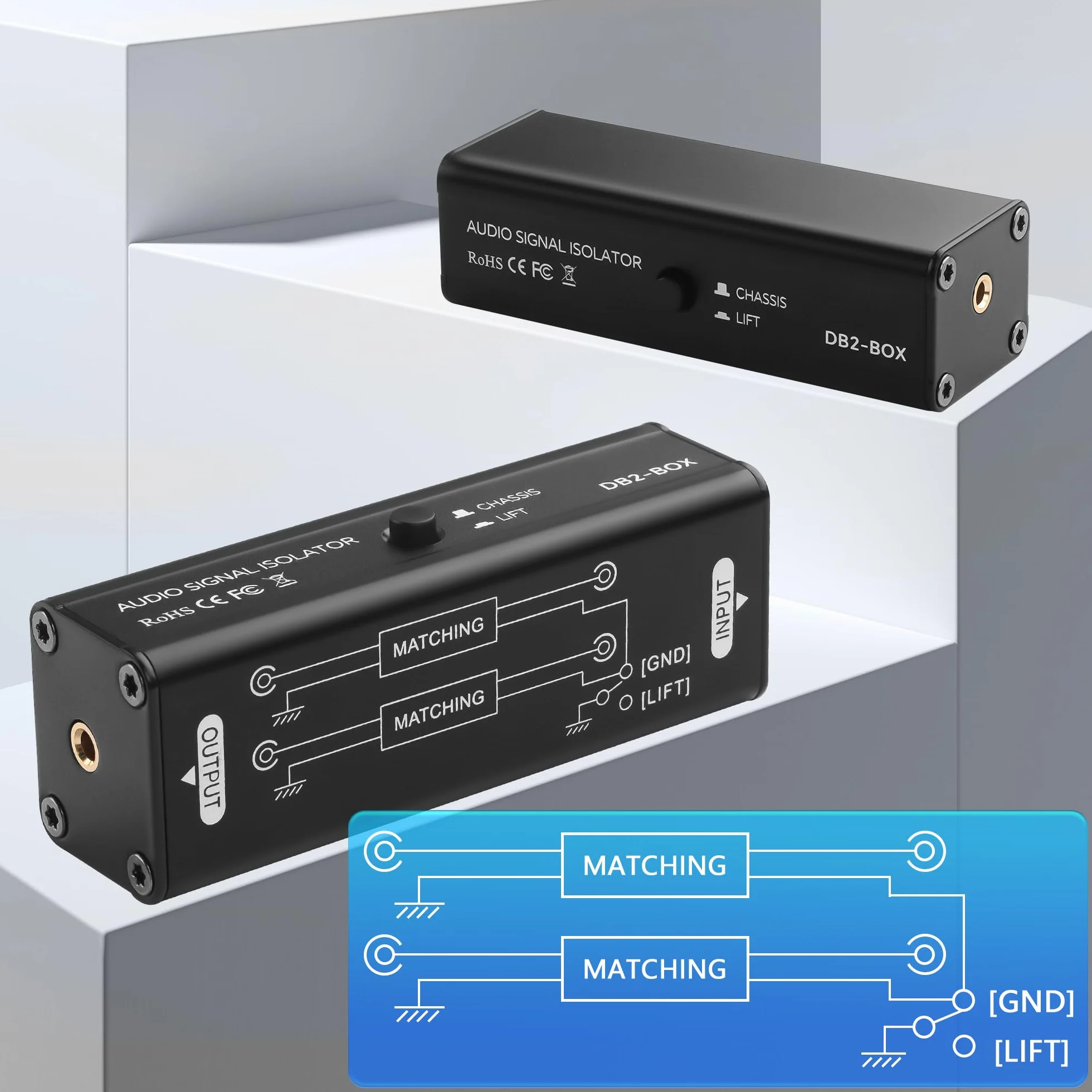 CERRXIAN Aislador de ruido de 3,5 mm, eliminador de zumbidos, aislador de señal de audio de 3,5 mm, elimina las interferencias de ruido, el filtro de ruido elimina el zumbido de bucle de tierra para