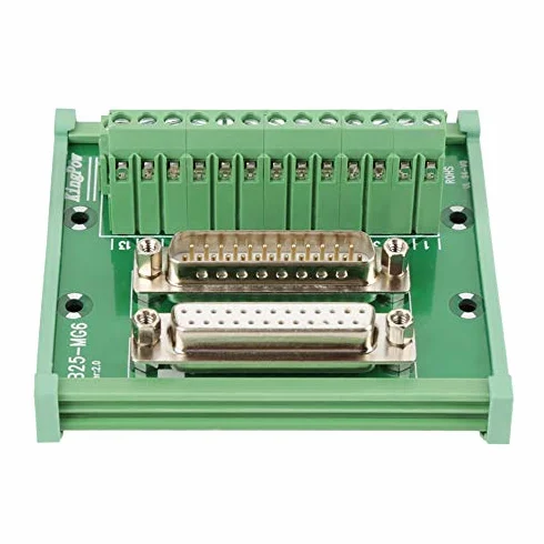 DB25 D-Sub Macho y hembra Placa de ruptura Tablero de terminales Bloque de terminales Montaje en riel DIN Módulo de interfaz Conector