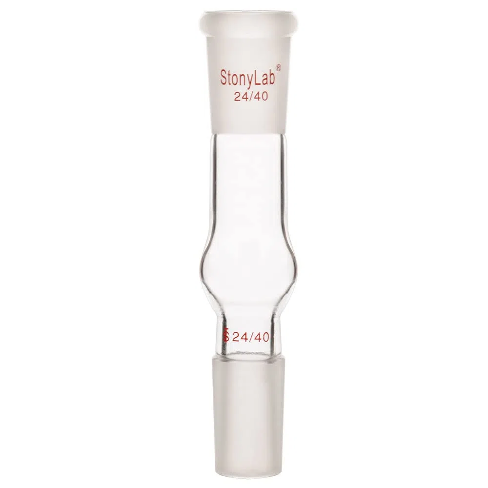 stonylab Adaptador para Tubo de Secado de Vidrio Borosilicato, Dos Juntas Rectas 24/40 para Tubo de Secado de Laboratorio