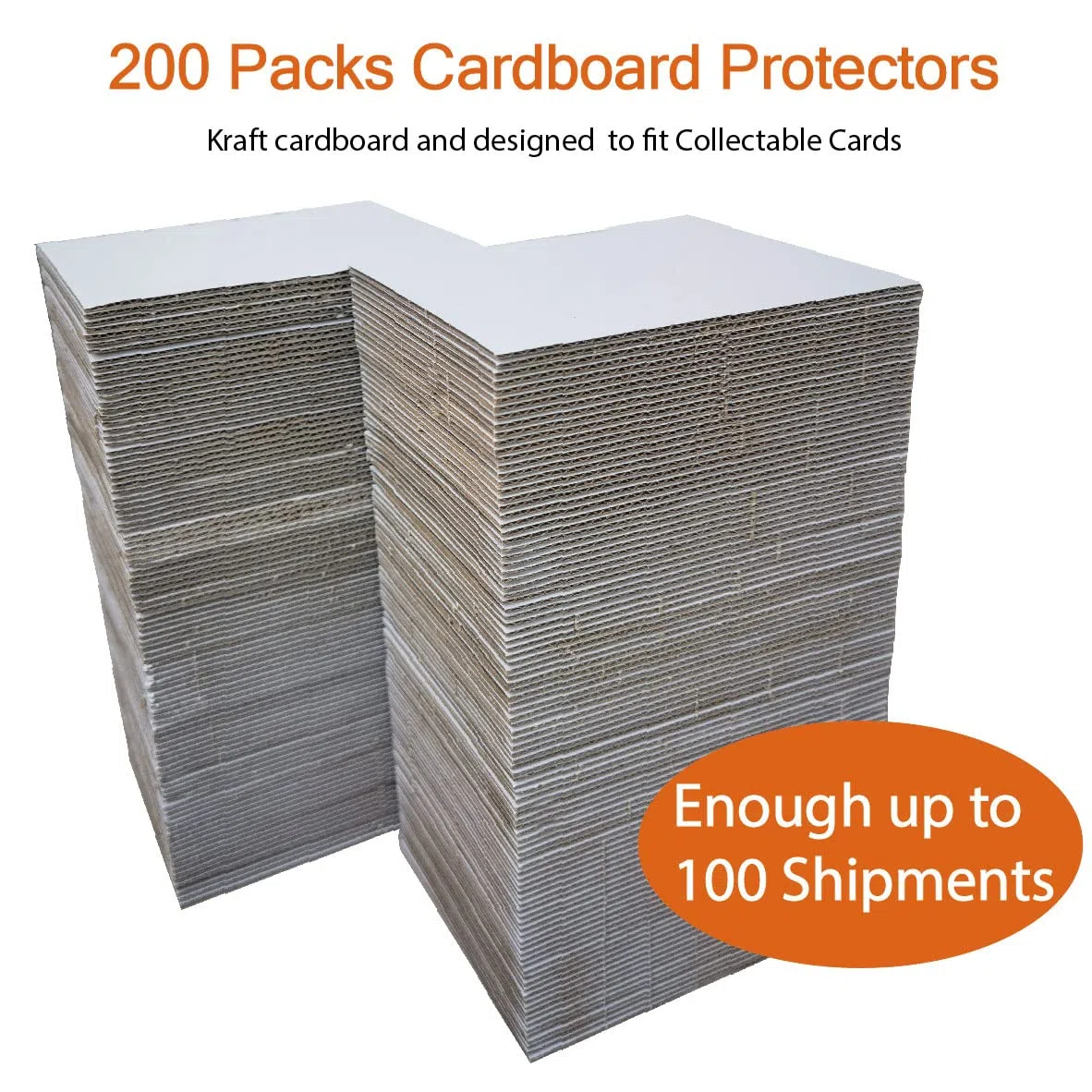 Paquete de 200 hojas de cartón corrugado de 3.5 x 4.5 pulgadas, insertos de cartón corrugado blanco de alta calidad, planos a granel para protectores de tarjetas deportivas, carpetas de tarjetas