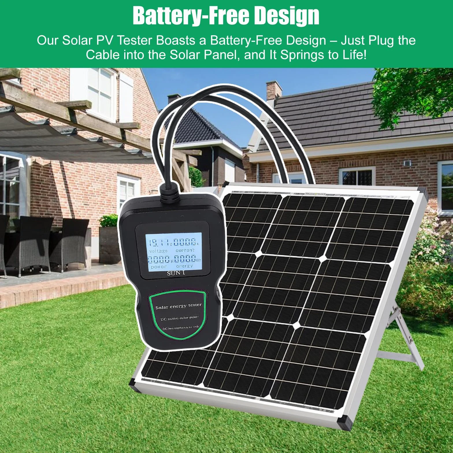 Probador de paneles solares fotovoltaicos, multímetro de panel solar, IP67 de agua, 500 W, pantalla LCD, datos en tiempo real, actualizar los datos en tiempo real, comprobador de Mppt para la