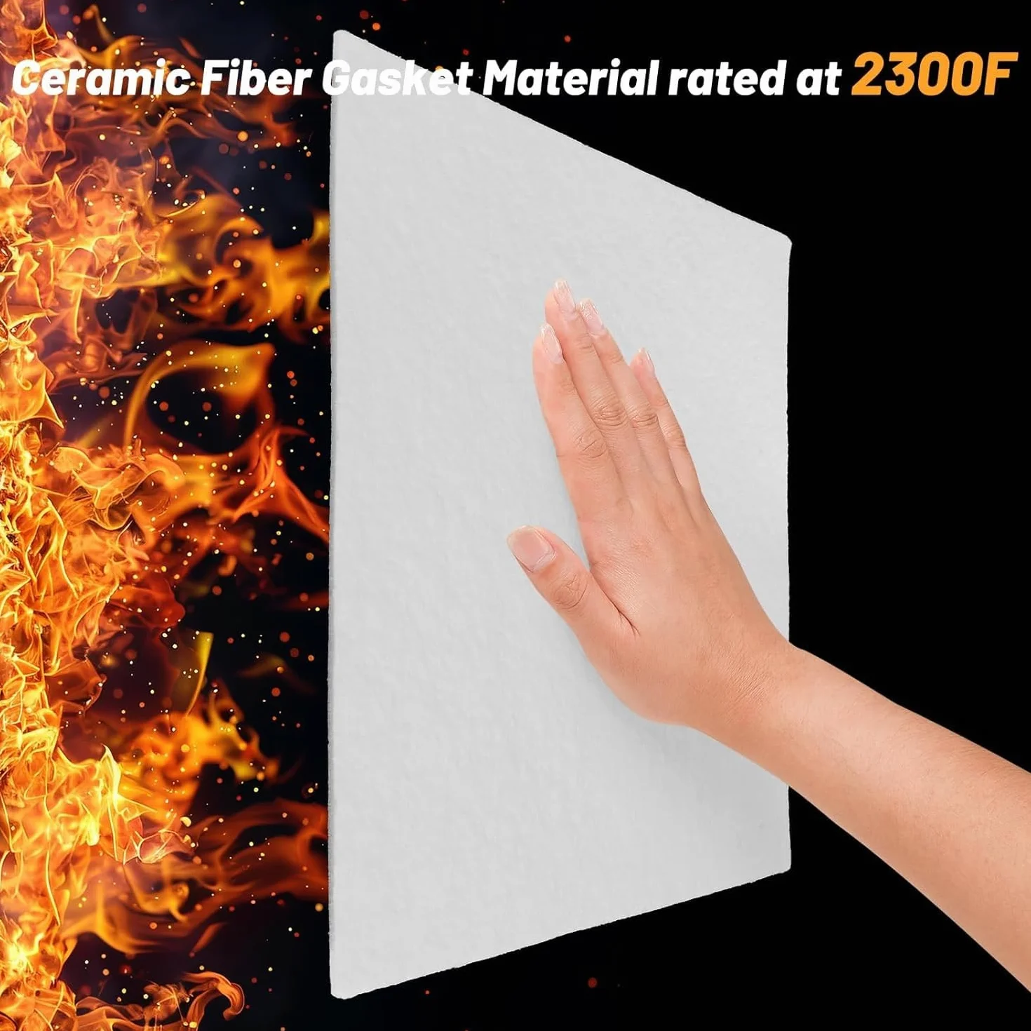 4 láminas aislantes de fibra cerámica de alta temperatura: láminas ignífugas for calderas, hornos y estufas.(Thickness: 10mm)