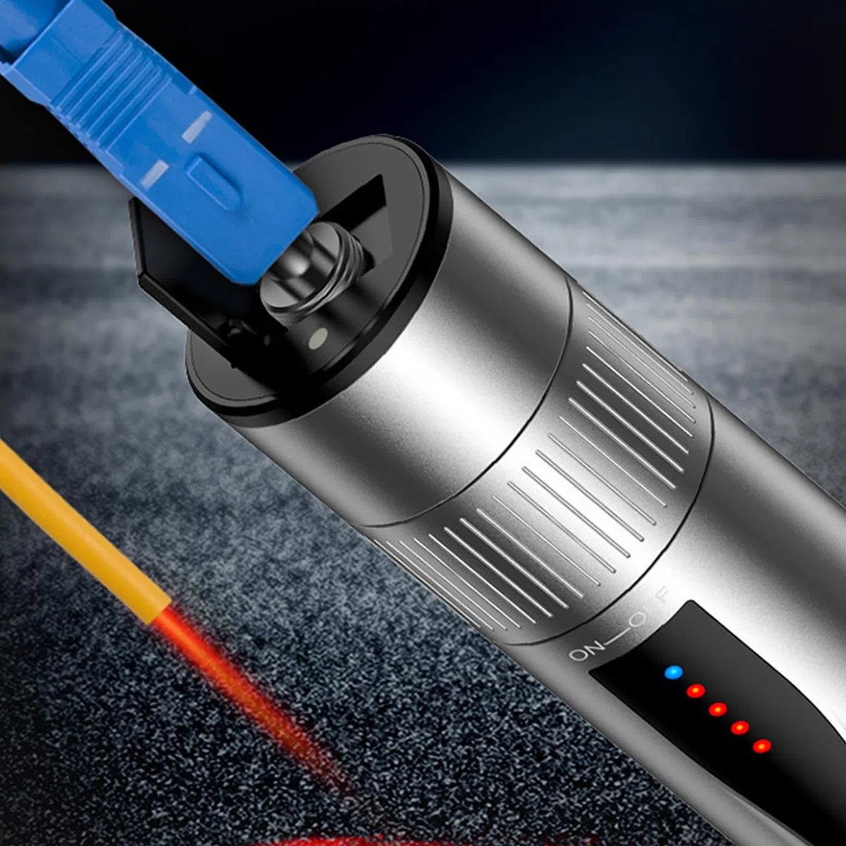 Probador de Cable de Fibra óptica con Localizador Visual de Fallas de 15KM con Interruptor Giratorio y Función de Iluminación