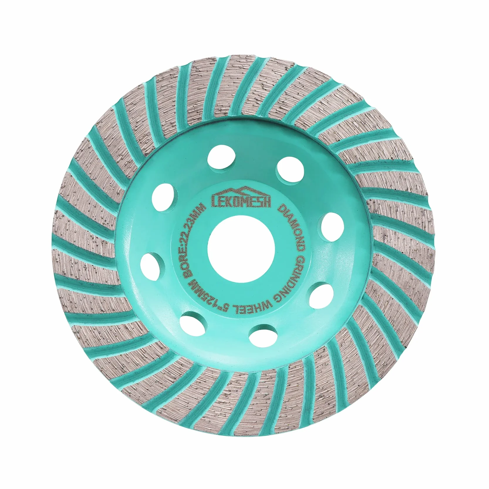 Muela de Copa de Diamante - 125mm Rueda Disco de Lijar Diamantato, Segmentos Turbo Disco para Hormigón Mármol Granito Albañilería LEKOMESH