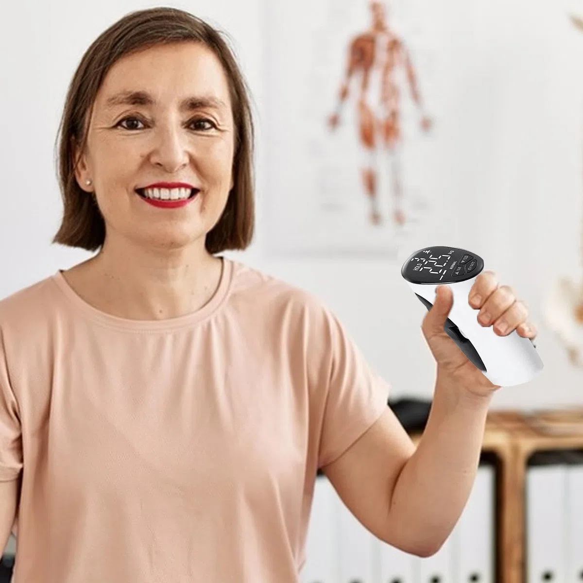 Dinamómetro de mano con pantalla LED, herramienta de medición de fuerza de agarre, probador digital de fuerza de agarre, medidor de fuerza de agarre portát , monitor de fuerza de agarre digital,