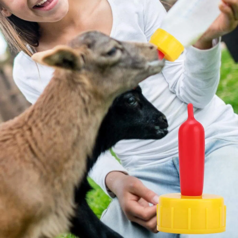 50 Unids Oveja Cabra Cordero Leche Bebida Pezones Pequeños animales Bebida de leche Pezón Cordero Tetas Biberón Pezones Suave silicona Chupete para alimentación Cordero huérfano