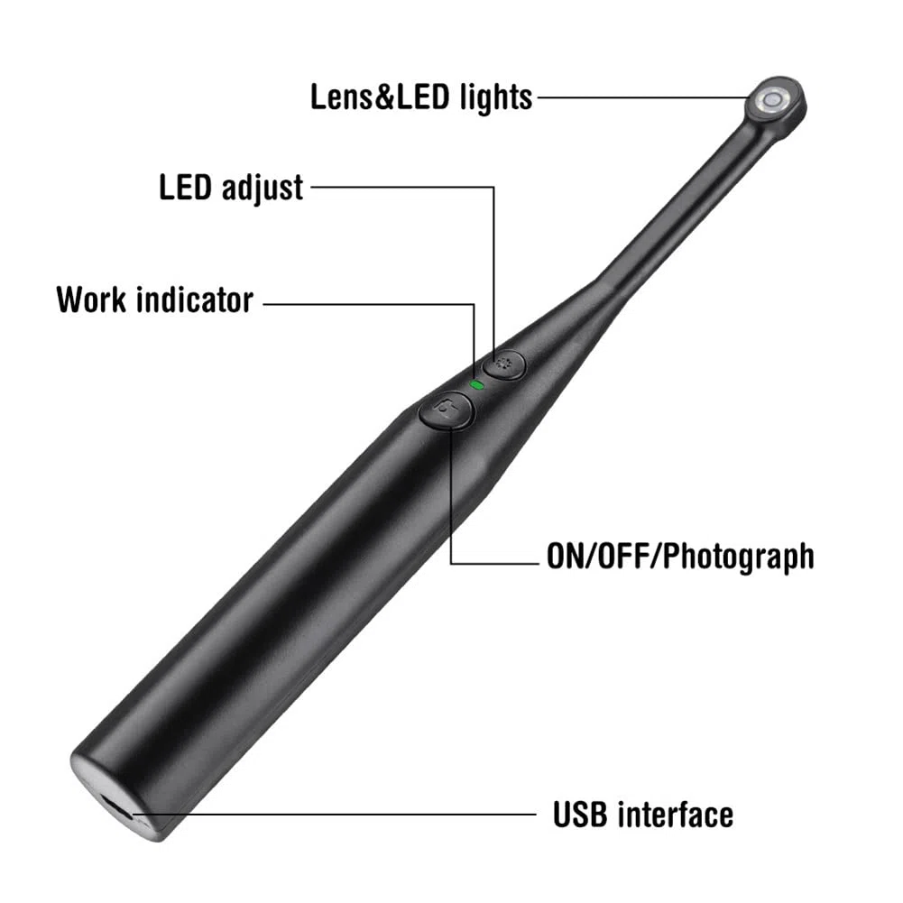 iksvmsis Cámara Intraoral Dental Cámara Oral Dental Cámara Endoscópica Endoscópica Intraoral WiFi Cámara con 8 Led USB De Endoscopio Dental Hogar Dentista Lupa Clínica Cámara
