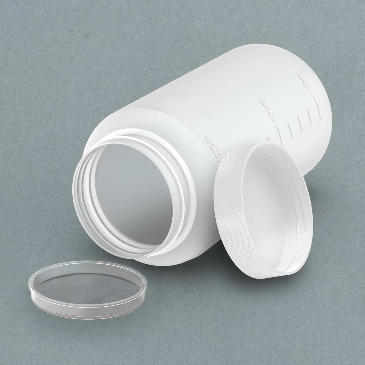 stonylab Botella de Reactivos de Boca Ancha, Tapón de Rosca HDPE, Suministro de Laboratorio, Paquete de 2, Capacidad de 1000 ml, Resistente y Duradera Frente a Productos Químicos