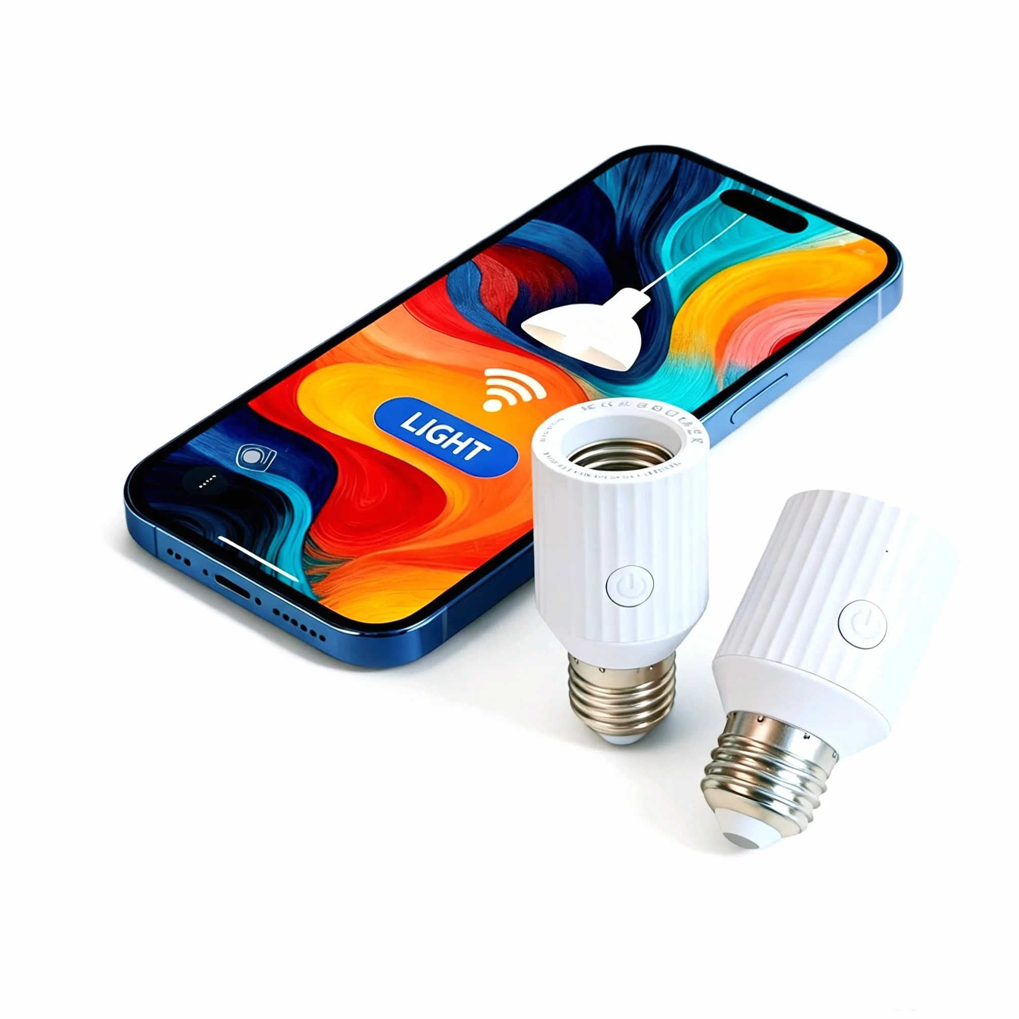 LoraTap Adaptador de portalámparas Wi-Fi inteligente, control de voz Alexa/Google, grupos y temporizador Smart Life, máx 60 W, bombillas incandescentes, E26/E27, pack de 2