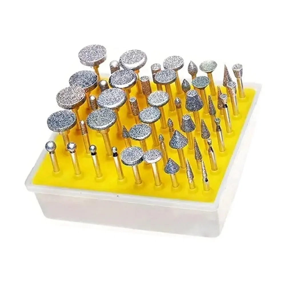 Juego de 50 rebabas de molienda con revestimiento de diamante para herramienta rotativa, accesorios de molienda eléctrica