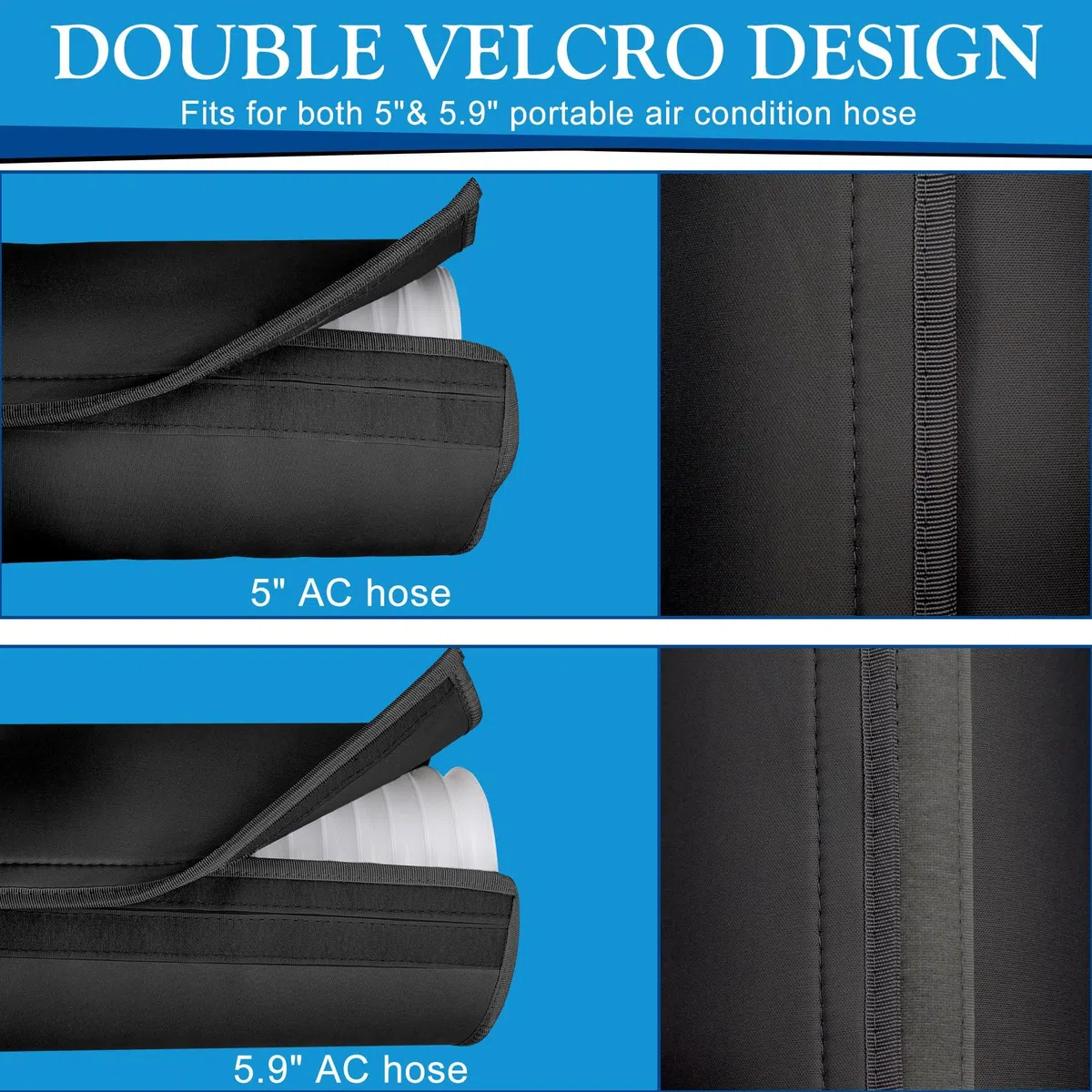 Funda de Aislamiento Portátil para Manguera de Aire Acondicionado, Cubierta para Manguera de Aire Acondicionado, Cubierta Tubo Aire Acondicionado Portatil para Conducto de Escape de 5 y 5.9 Pulgadas