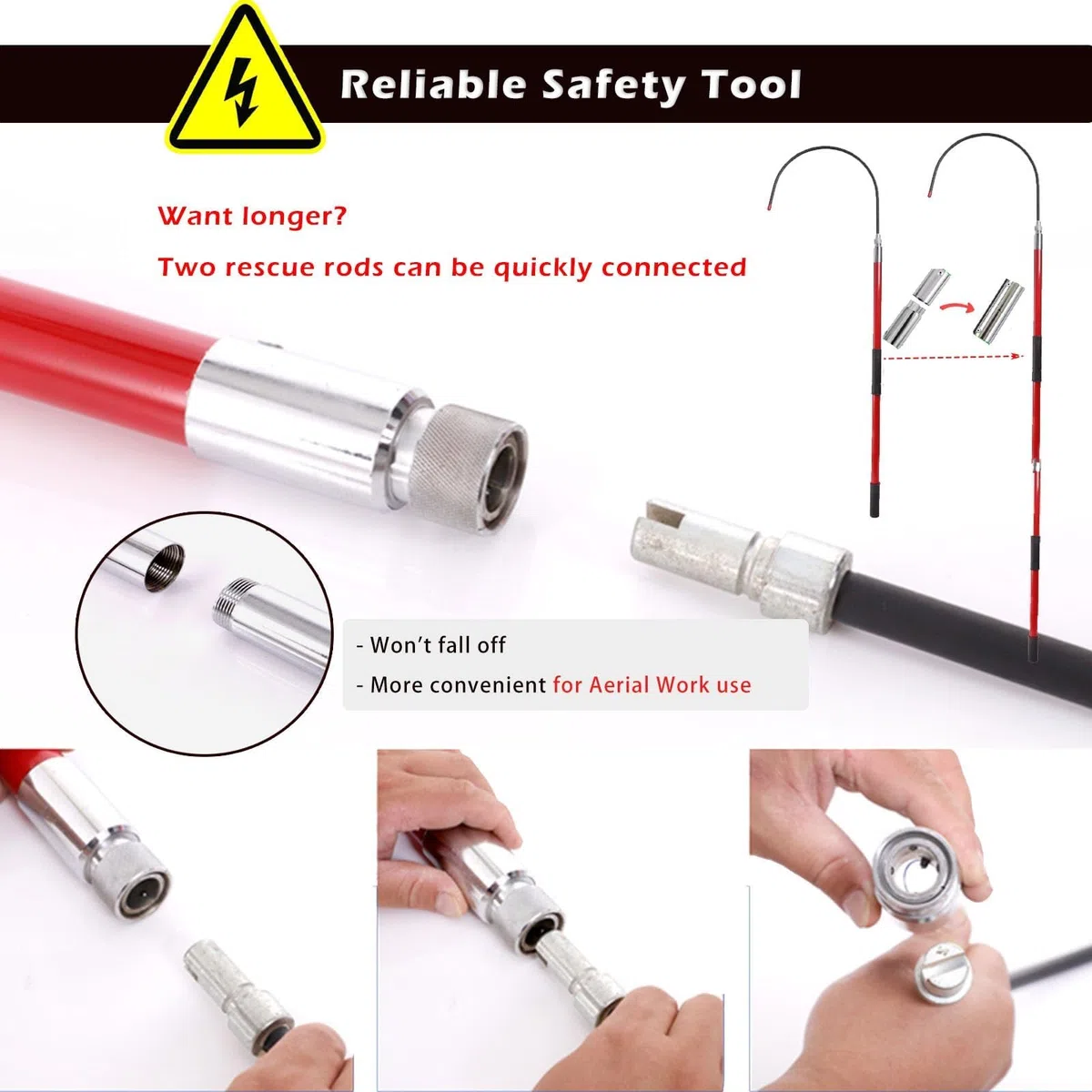Gancho Aislado De Alto Voltaje, Pértigas De Rescate De Emergencia por Electrocución, Pértiga De Rescate De Seguridad para Electricistas, Seguridad Y Durabilidad