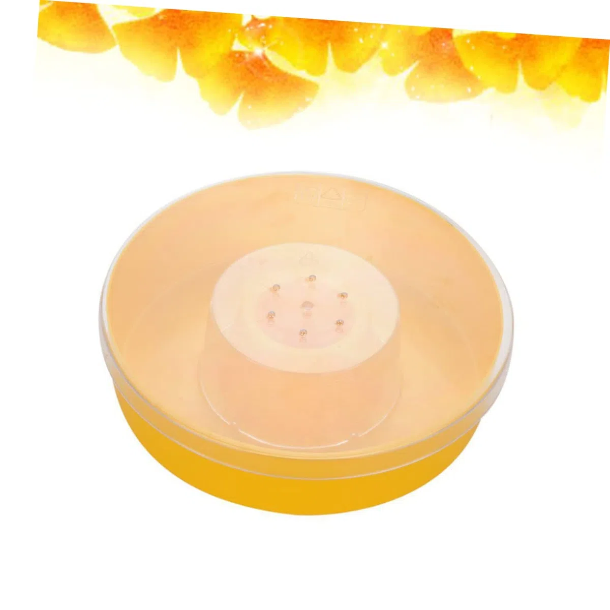 ibasenice Comederos Redondos Amarillos para Abejas, 2piezas, Herramienta de Apicultura Fácil de Limpiar y Fácil de Instalar, Accesorio Práctico para Alimentación en Colmenas