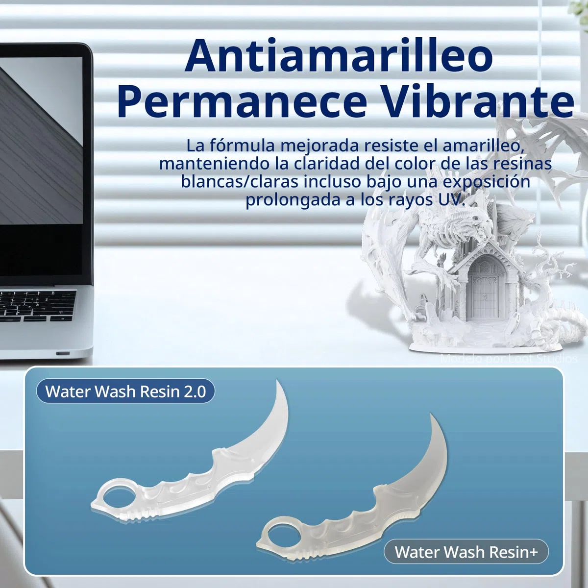 ANYCUBIC Water Washable Resin 2.0, Resina para Impresora 3D Lavable con Agua, Anti-Amarillo, Resina de Agua 405nm, Resina 3D de Bajo Olor para todas las Impresoras 3D LCD, Alta Definición Gris 1000g