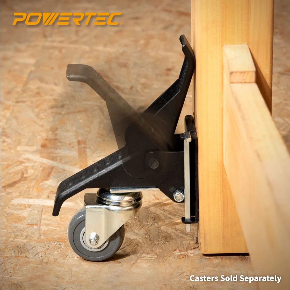POWERTEC 71132 - Juego de 4 placas giratorias para banco de trabajo, color negro