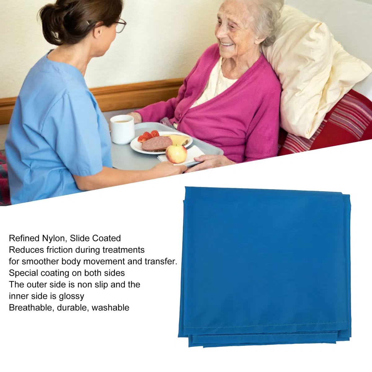 Sábana deslizante para pacientes Vomeko: tapete de transferencia de cama, herramienta de reposicionamiento para atención hospitalaria y domiciliaria, ayuda para la movilidad(110 * 68)