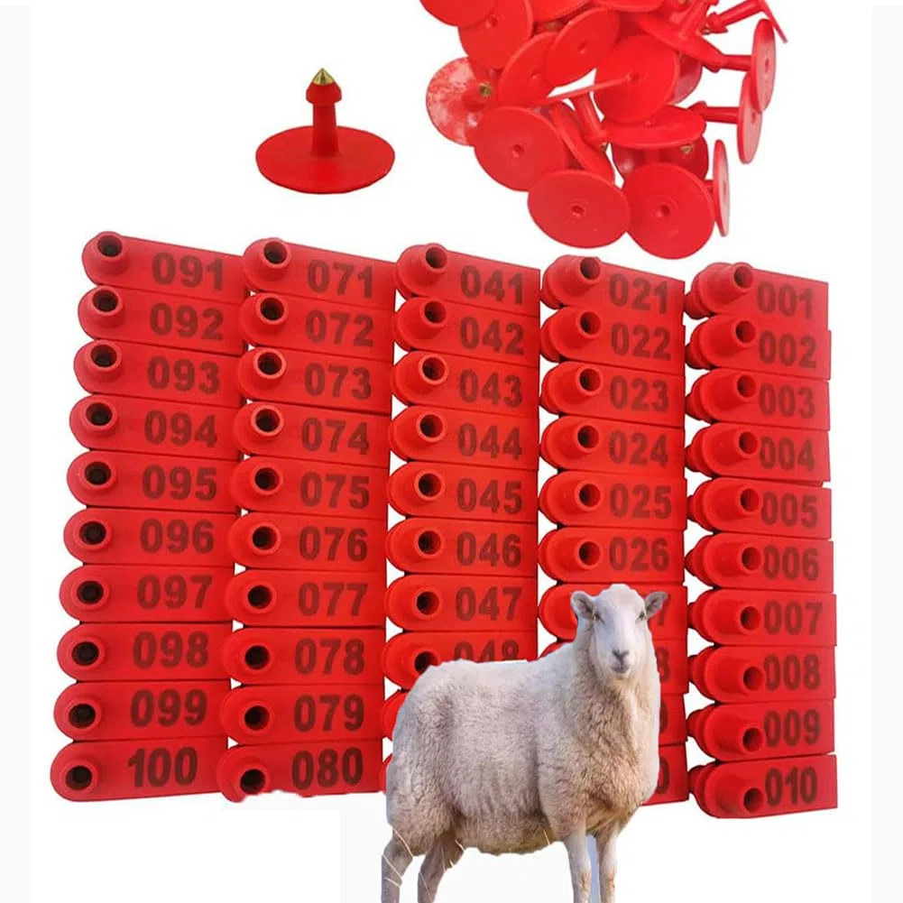 Crotales para Orejas de Ganado, Crotales Grandes de plástico para Orejas de Ganado para ovejas,Vacas, terneros y Cerdos,numerados 001-100/101-200/201-300/301-400,Crotales de identificación