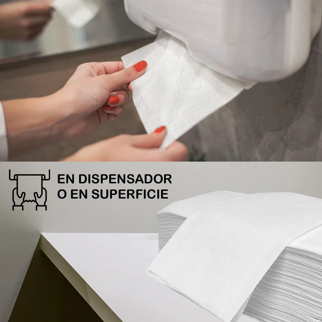 Toallas de Papel Secamanos ZigZag | Caja 3000 Unidades | Toallas para Dispensador Laminadas Doble Capa Alto Gramaje