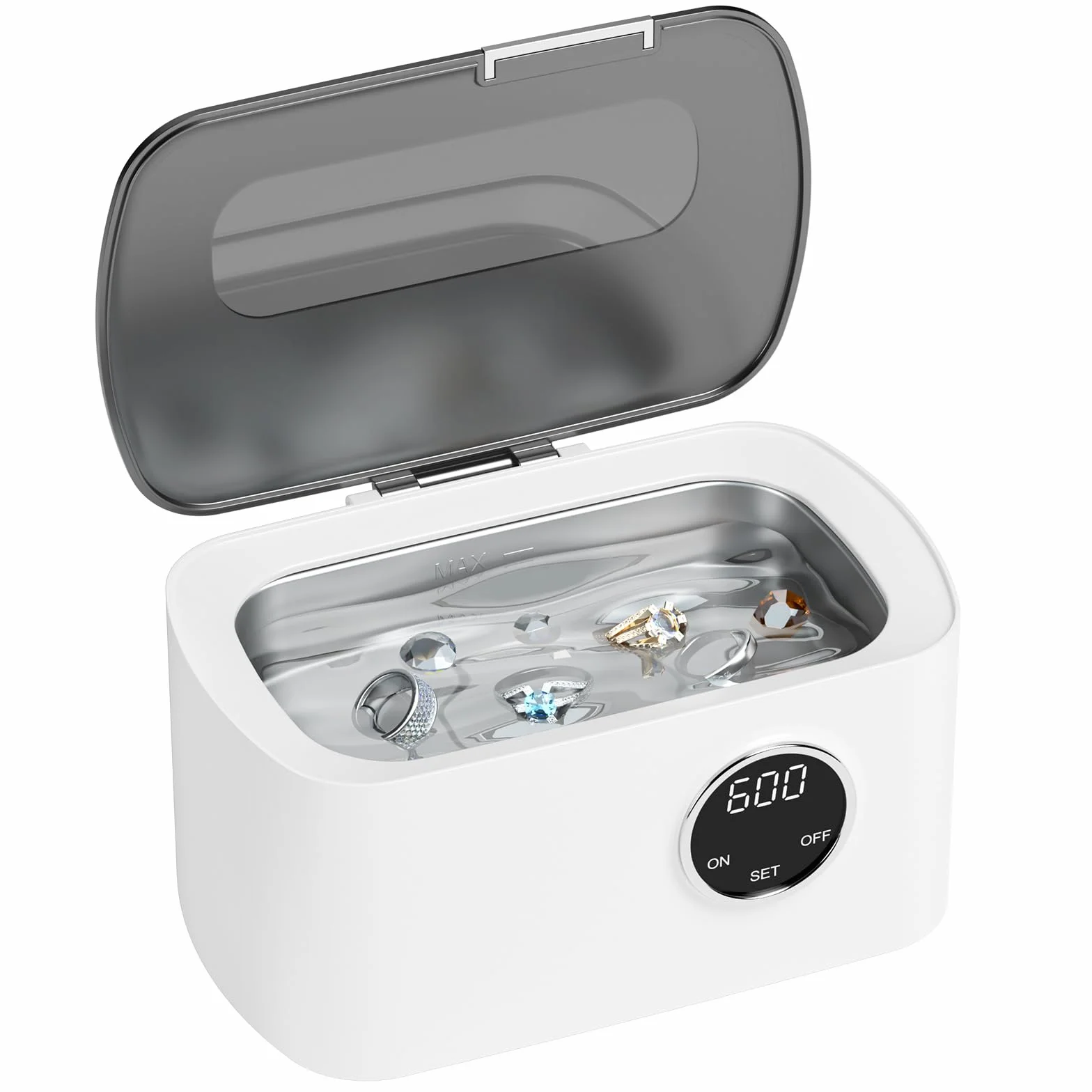 Limpiador Ultrasonidos Limpiador Ultrasónico Profesional 600ML Limpiador Ultrasonidos Dental Ultrasonidos Limpieza para Joyas, Gafas, Relojes, Dentaduras