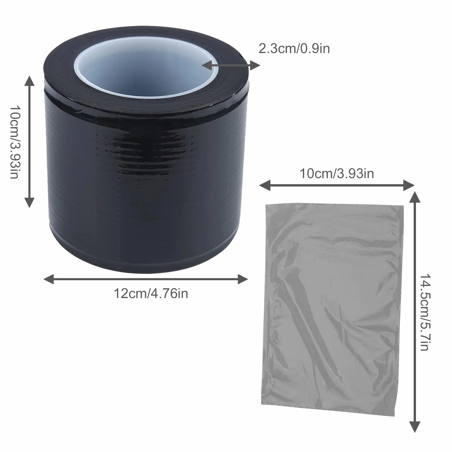 Película de barrera, lámina de barrera de tatuaje desechable, película adhesiva impermeable, película adhesiva para materiales dentales, accesorios para tatuajes, 1200 hojas/rollo de lámina (negro)