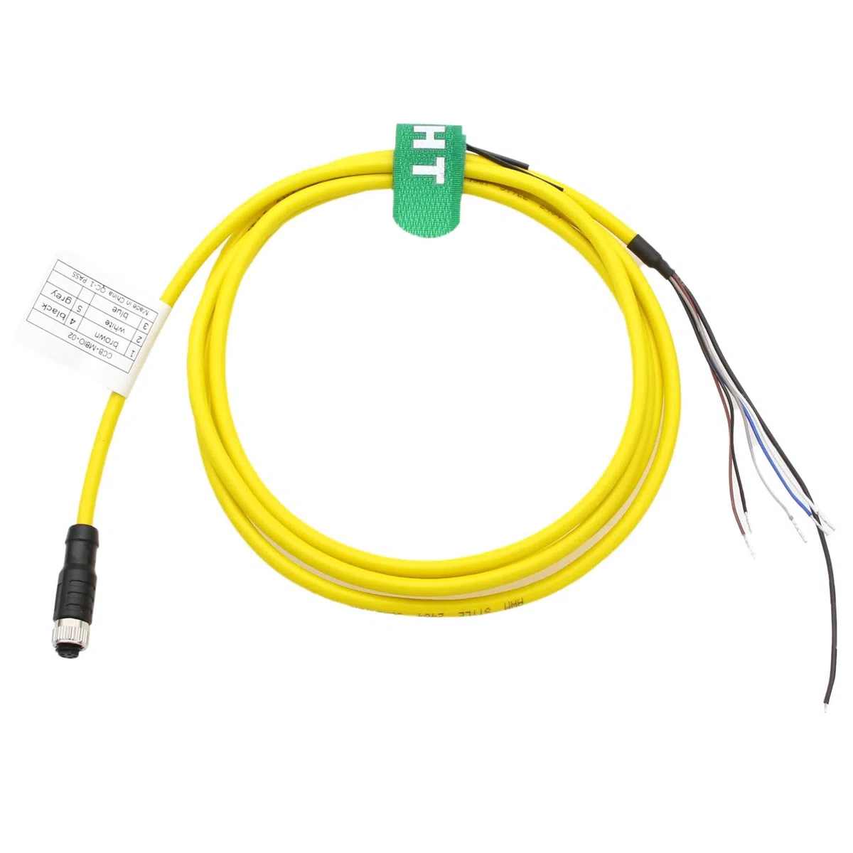 HangTon Cable hembra M8 de 5 pines para sensor de actuador, módulo de E/S, dispositivo de campo de control de automatización industrial, blindado, código B, PVC, 2 m