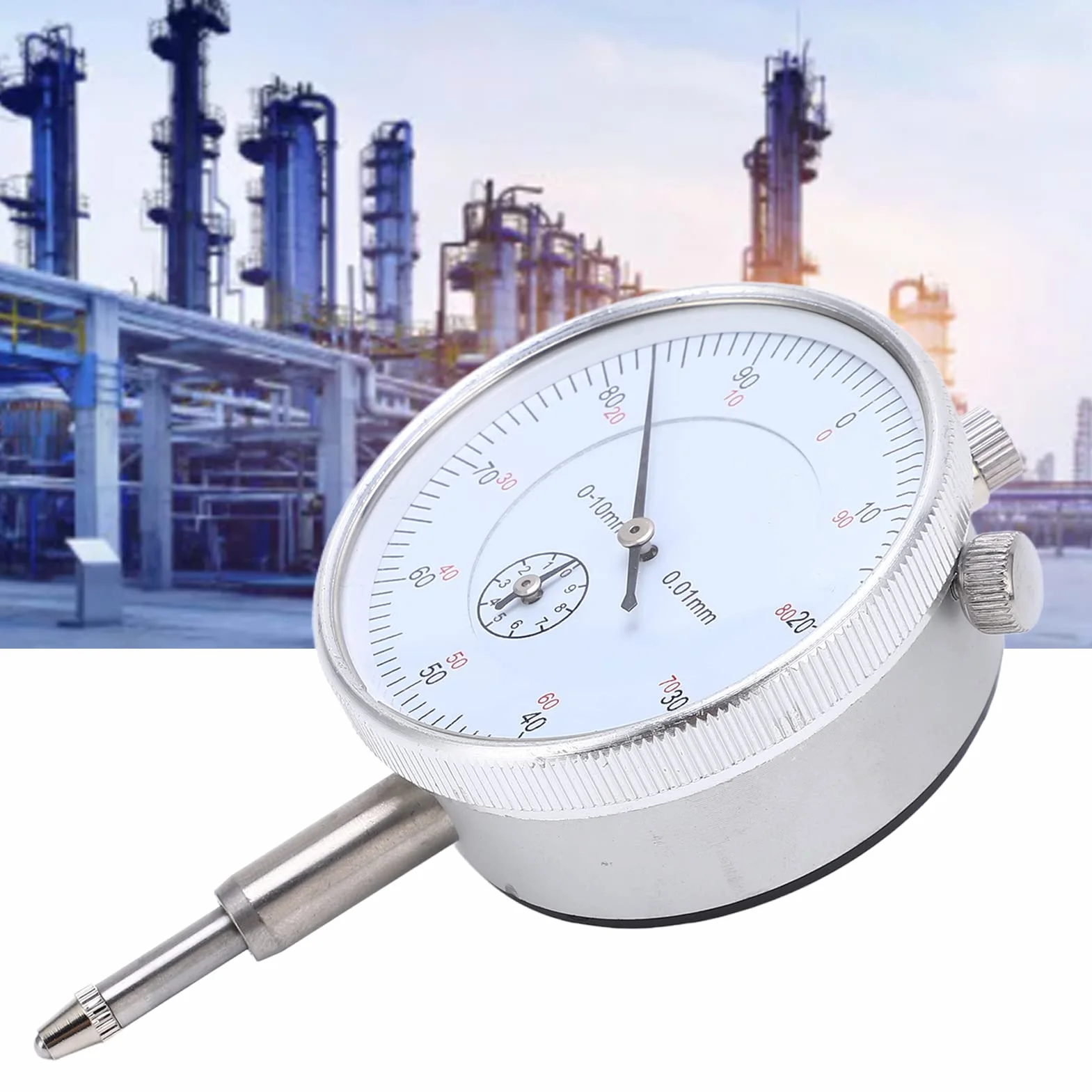 Reloj Comparador Mecánico Núcleo Interior Resistente a Impactos Reloj Comparador de Alta Precisión con Excelente Resistencia a la Abrasión (0-10 mm)
