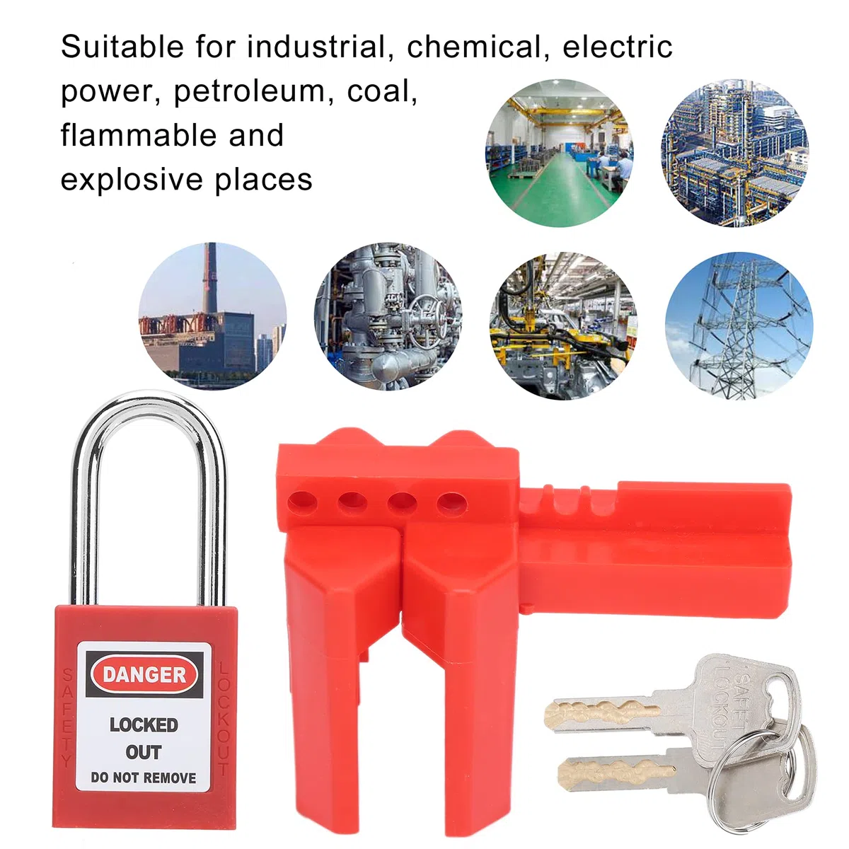 Kit de bloqueo de registro, kit de candado antideslizante Kit de candado industrial para válvulas de válvulas