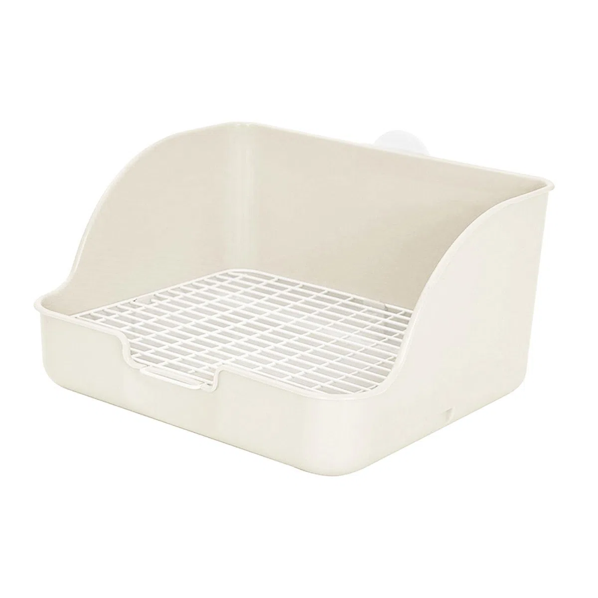 Caja de Arena para Conejos, Bandeja para Orinal, Jaula para Ropa de Cama, Caja para Orinal, Esquina de Entrenamiento para Orinal de Conejo para, Blanco