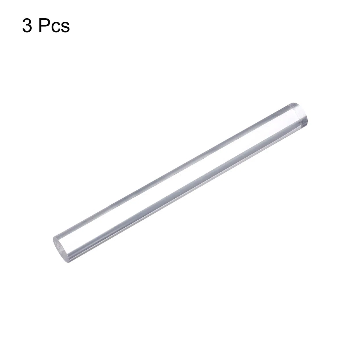 QUARKZMAN Acrílico Redonda Varilla 25mm Diámetro 10" Longitud Transparente Sólido Plástico PMMA Barra Palo Acrílico Pasador Varillas para Bricolaje Manualidades Iluminación 3uds