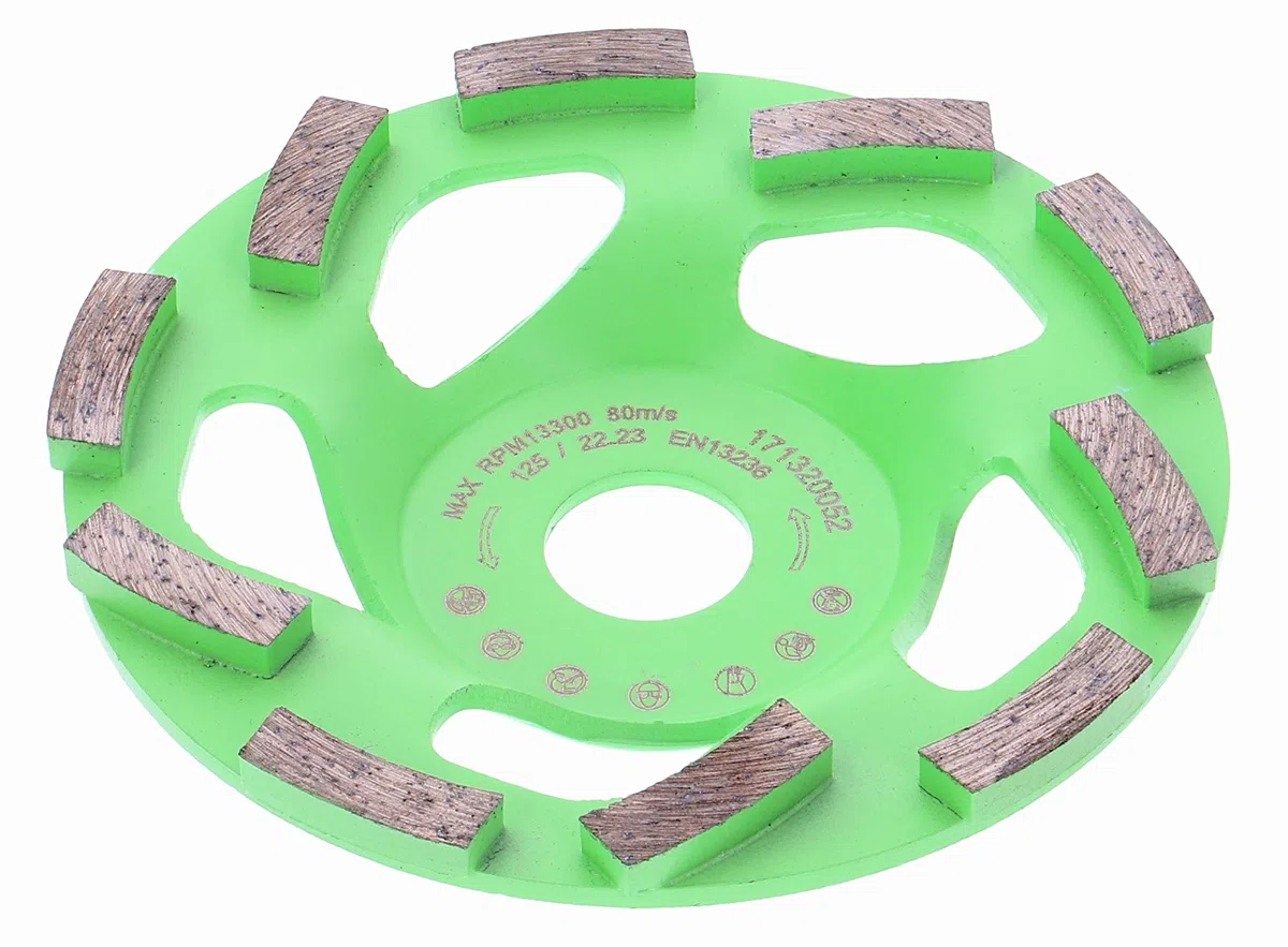 PRODIAMANT Muela de copa de diamante premium hormigón TURBO 125 mm x 22,23 mm verde 125 mm