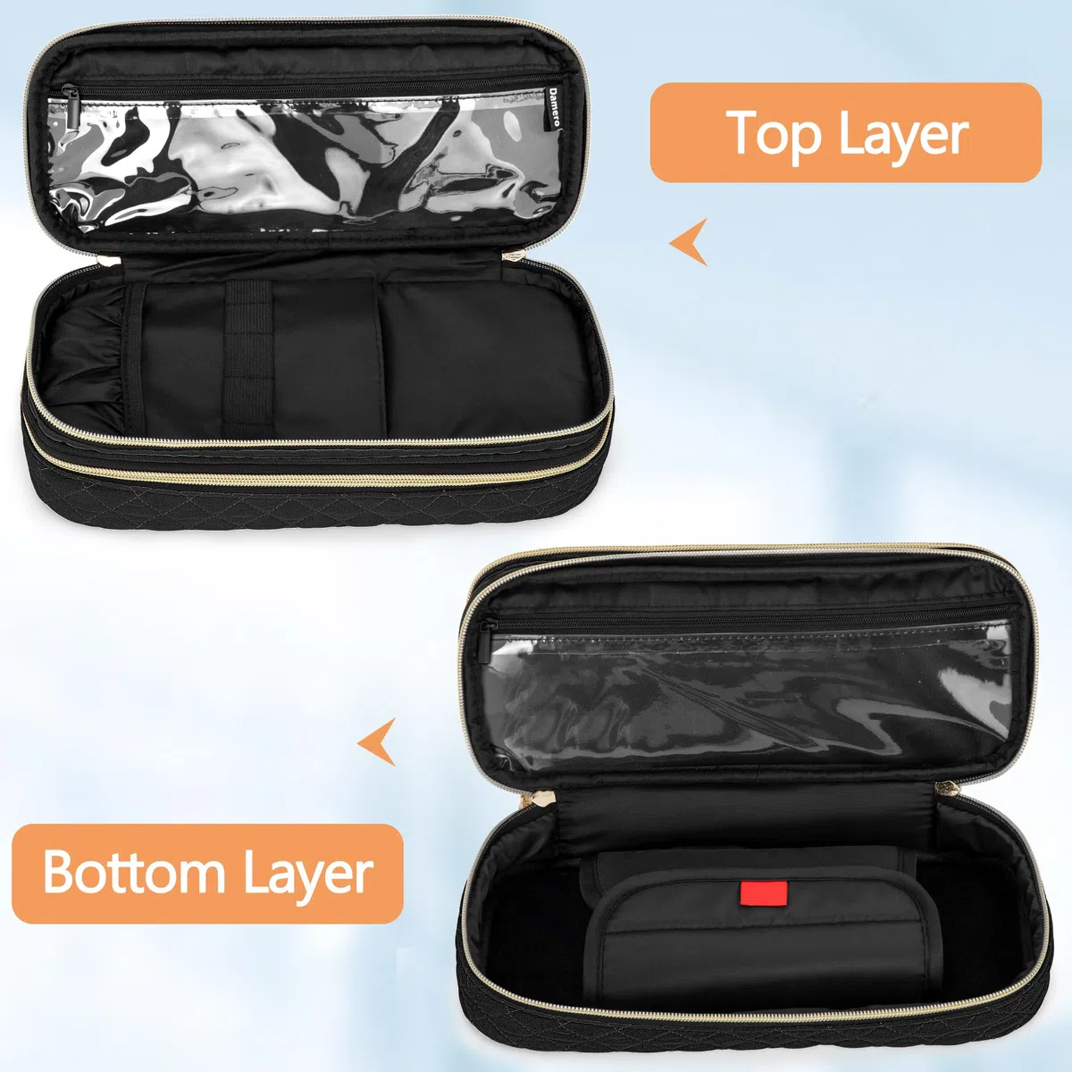 Damero Estuche para Estetoscopio de Doble capa compatible con el Estetoscopio Littmann/ADC/Omron de 3M, Estuche de Transporte para Estetoscopio Bolsa de Viaje para Accesorios de Enfermera, Negro