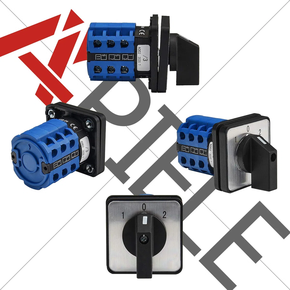 APIELE Interruptor de conmutación universal de 20 A, 3 posiciones, 12 bornes, interruptor giratorio de 690 V, selector de leva giratorio universal