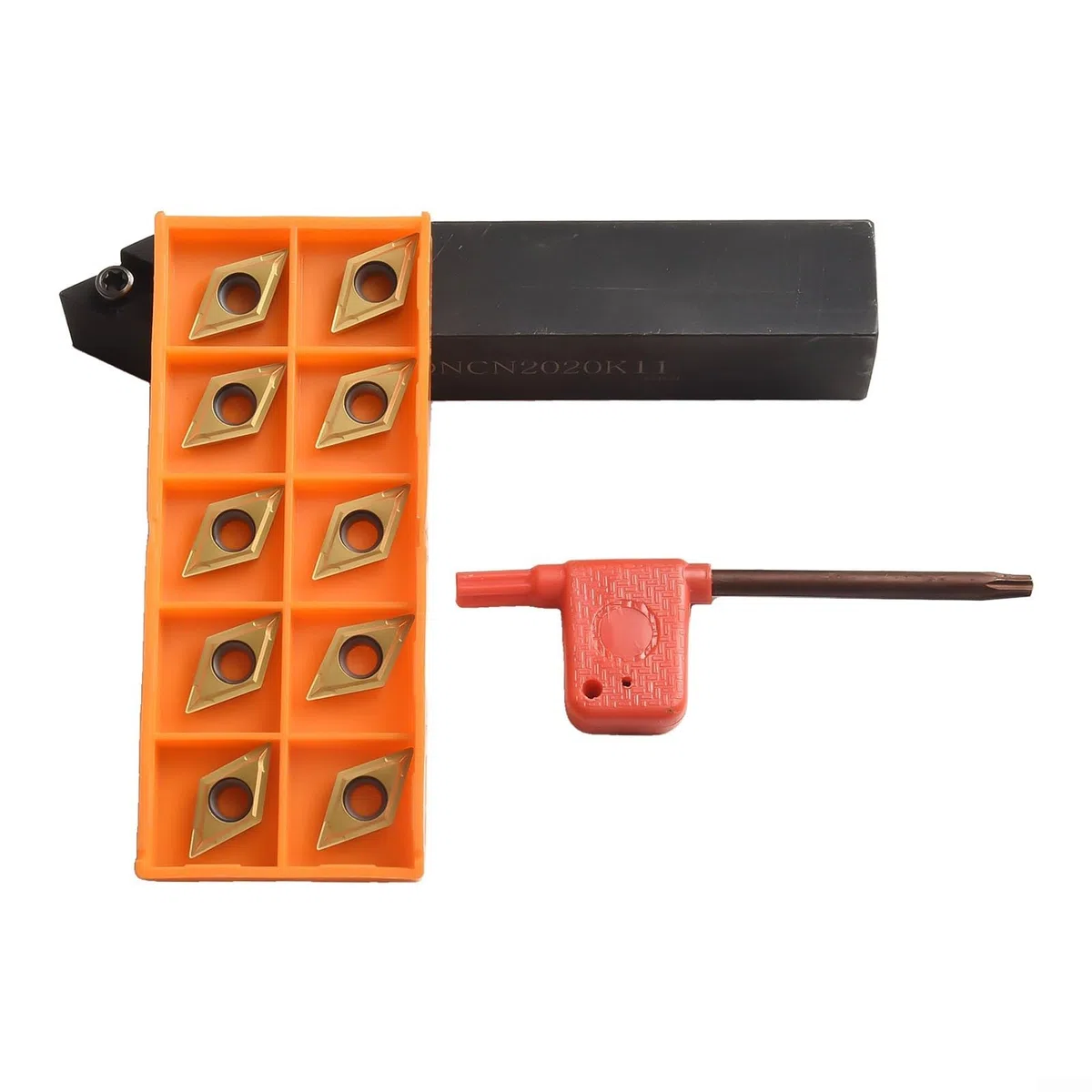 Soporte de herramientas de torno de 20 mm SDNCN2020K11 con insertos de carburo DCMT11T304 de 10 piezas para un mecanizado más suave