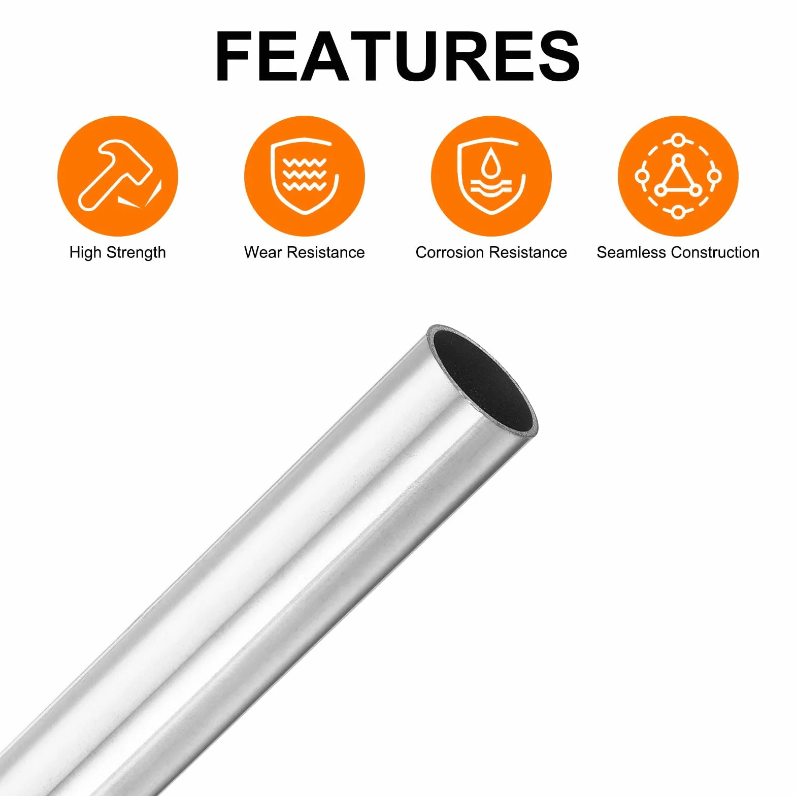 QUARKZMAN 4uds 304 Inoxidable Acero Tubo, OD 25mm x 1,5mm Pared Grueso 150mm Longitud Capilar Metal Tubo para Industria Maquinaria